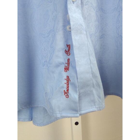 Robert Graham Blue Pattern Button Front Party Shirt sz 2XL - Picture 6 of 8